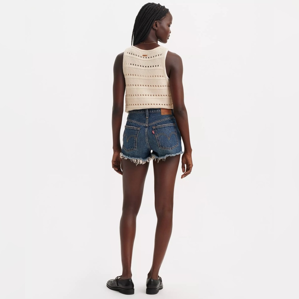 Levi's Distressed‎ Denim High-Rise Cut-Off Shorts - Picture 2 of 9